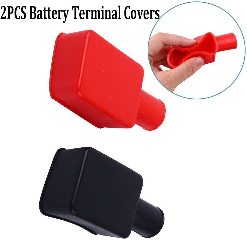 PVC Battery Terminal Covers Cap Positive Rubber 2* 2pcs Car Clamp Clip