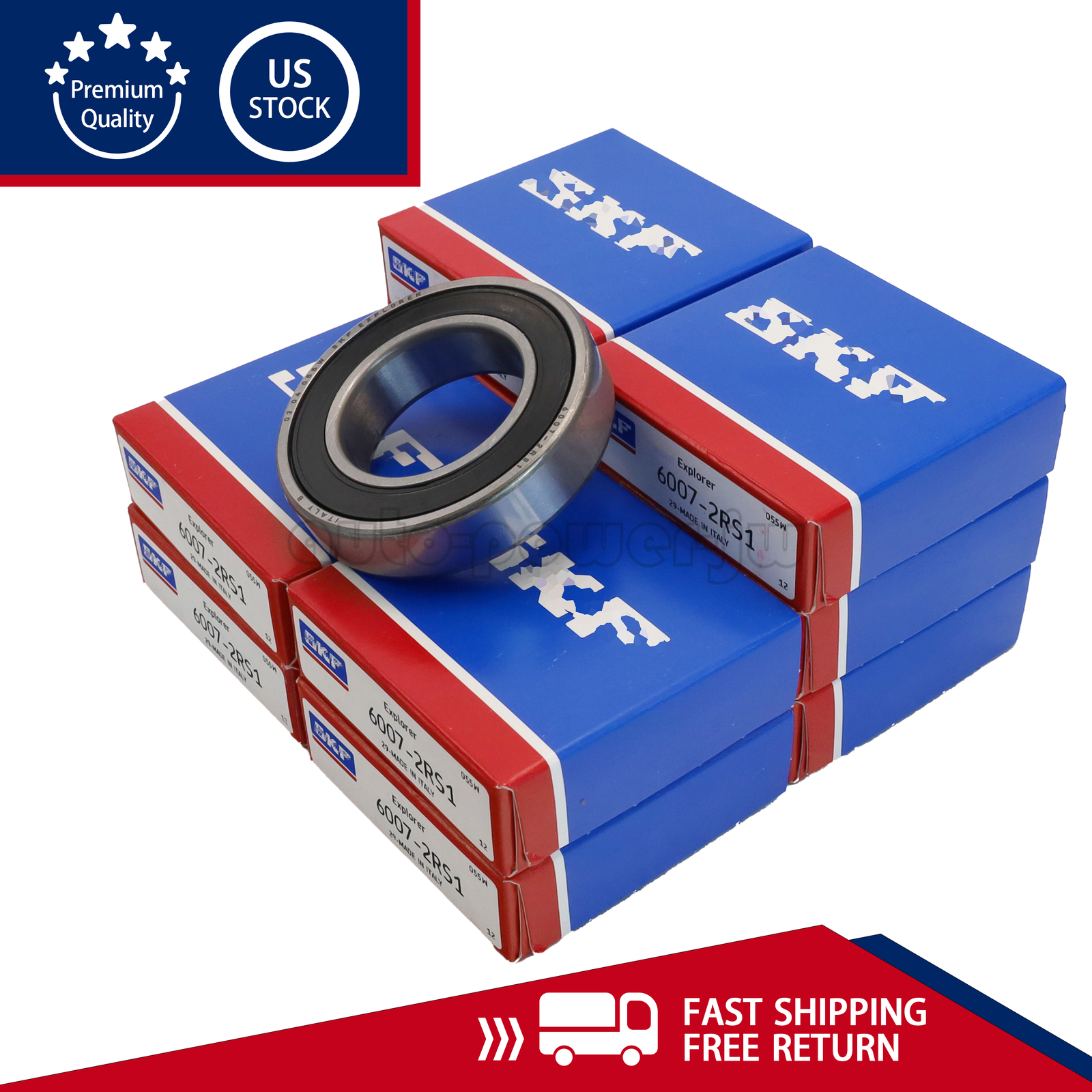 10x For SKF 6007 2RS1 Deep Groove Ball Bearing Rubber Sealed 35x62x14mm 6007RS