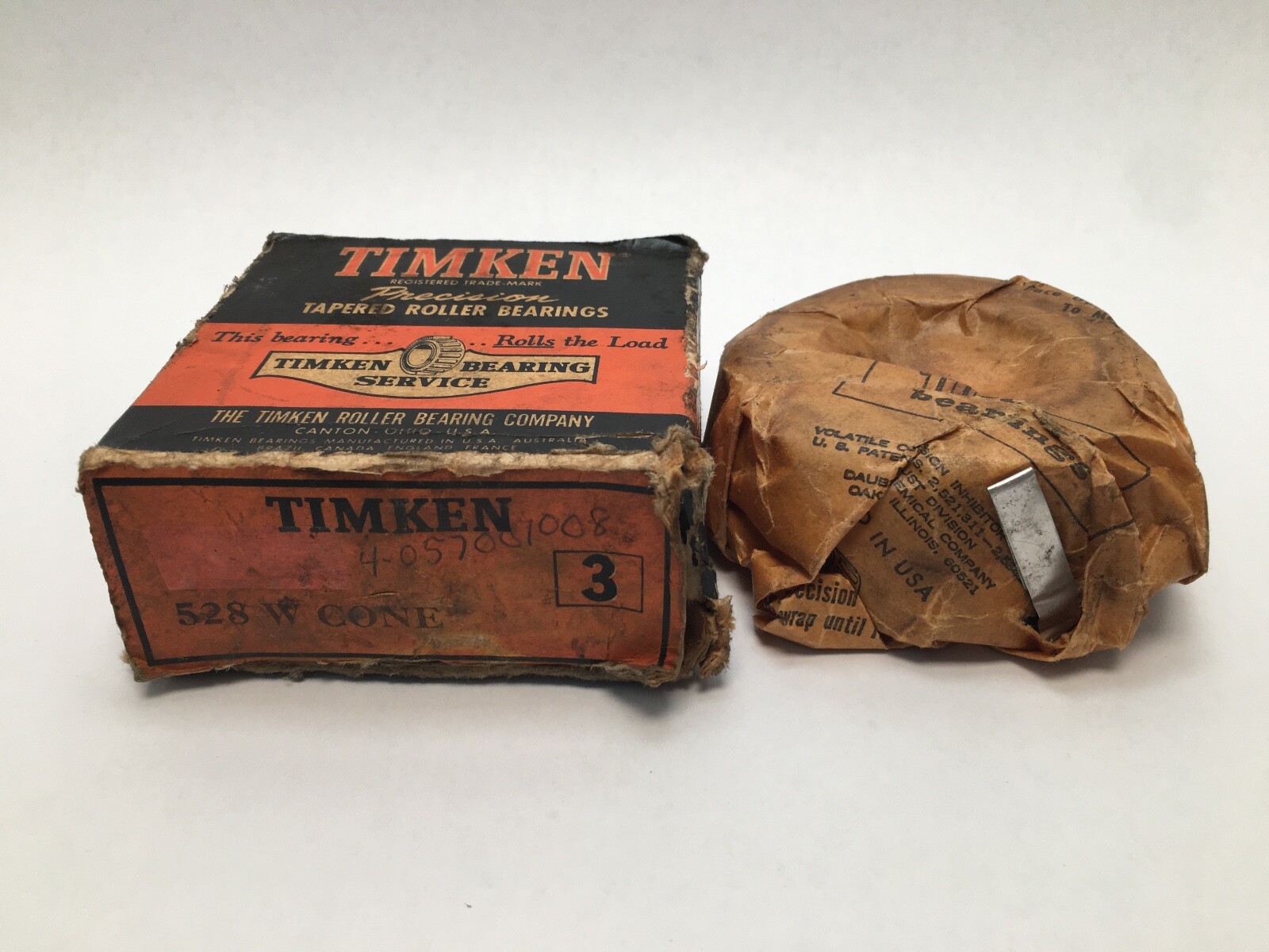 TIMKEN 528W-3 Taper Roller Bearing Cone 1-7/8″ ID 528-W *3 USA