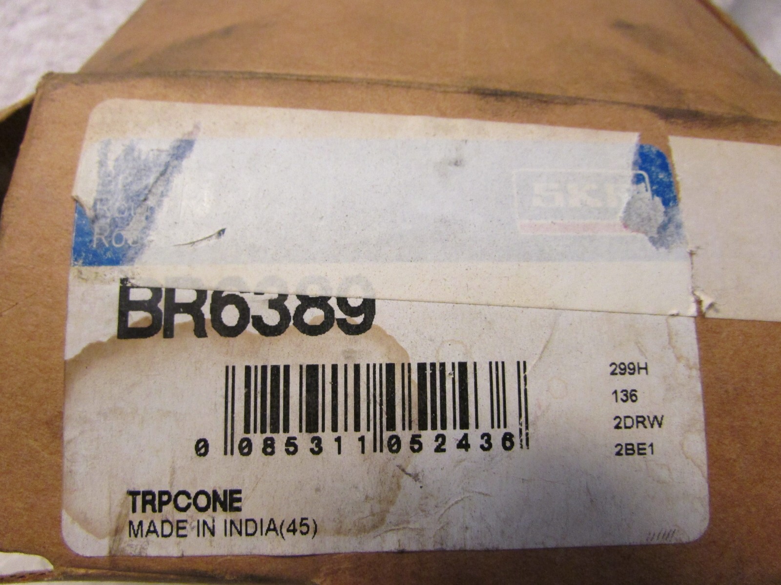 SKF BR6389 Bearing Cone, NOS, RS5