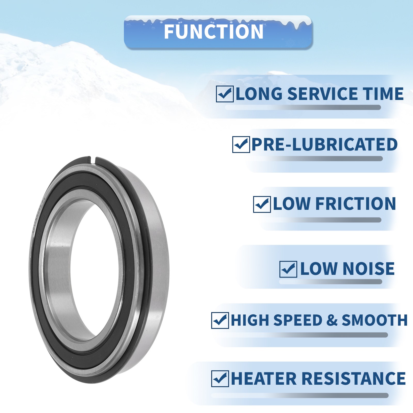 6017NR2RS Deep Groove Ball Bearings 85x130x22mm Silver Tone Black