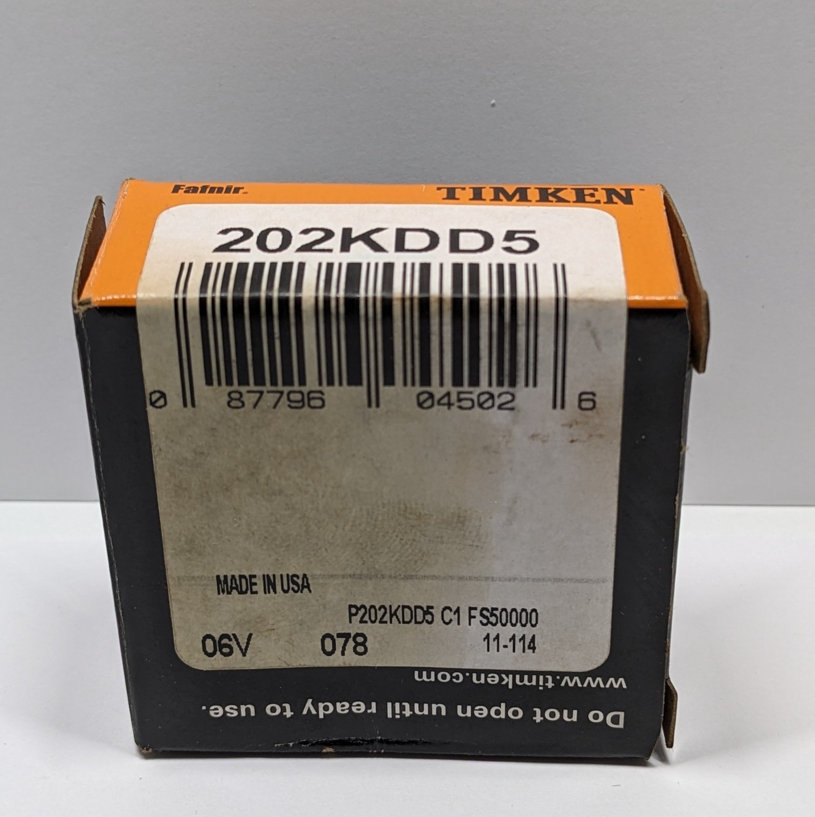 One (1) USA Made TIMKEN Fafnir 202KDD5 Ball Bearing – Factory Sealed In Baggie