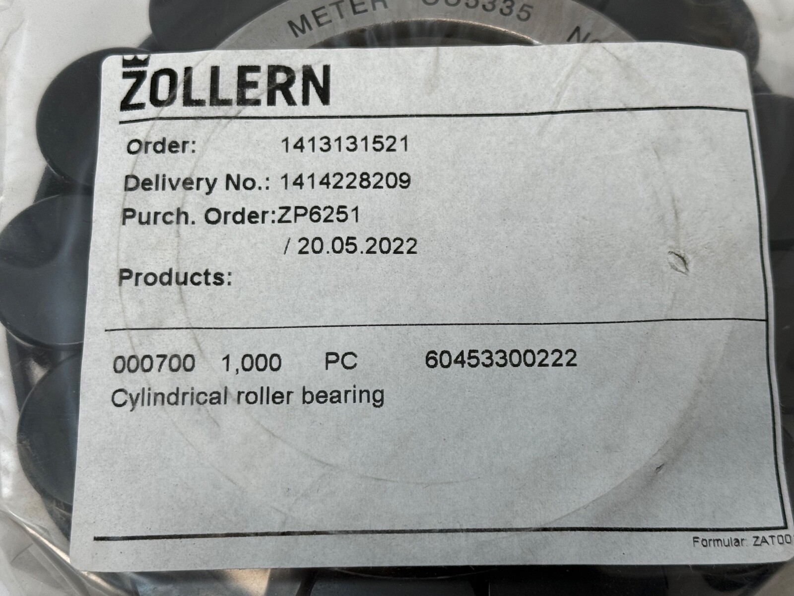 Meter CU5335 Cylindrical Bearing Zollern 60453300222 N016AJ 2-3/4″5-1/4″60mm