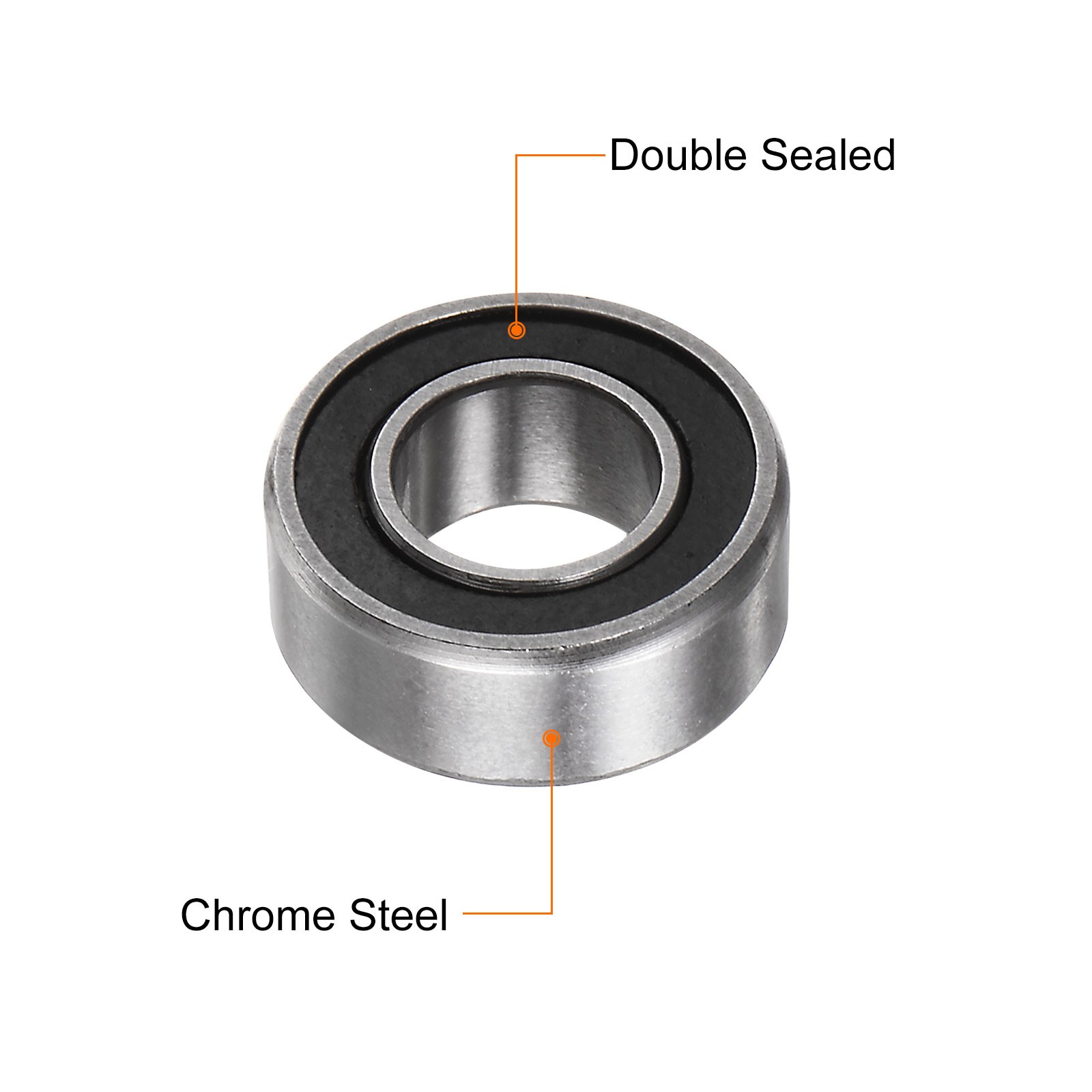 R188-2RS Deep Groove Ball Bearing 10pcs 1/4″x1/2″x3/16″ Z2 Double Rubber Sealed