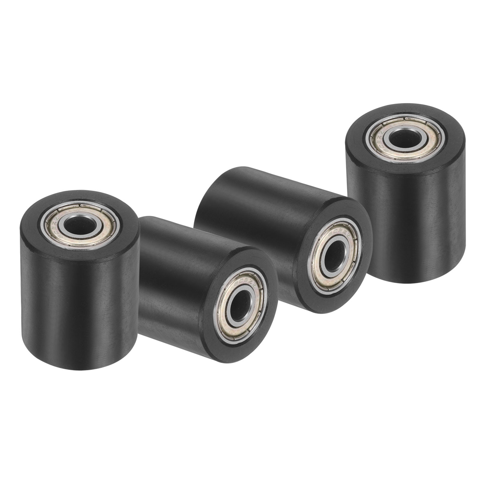 4 Pcs Plastic Roller Wheel 1/4″ x 1″ x 1-5/32″ Bearing Pulley with Bearings