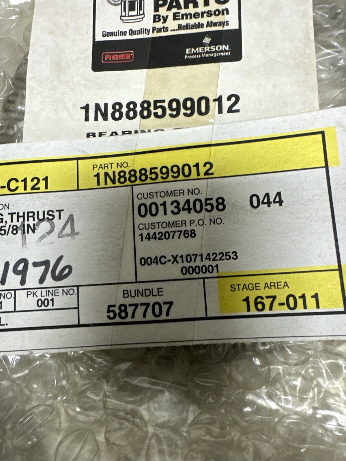 Fisher,1N888599012,Thrust Bearing 3-3/4 x 4-5/8 Inch