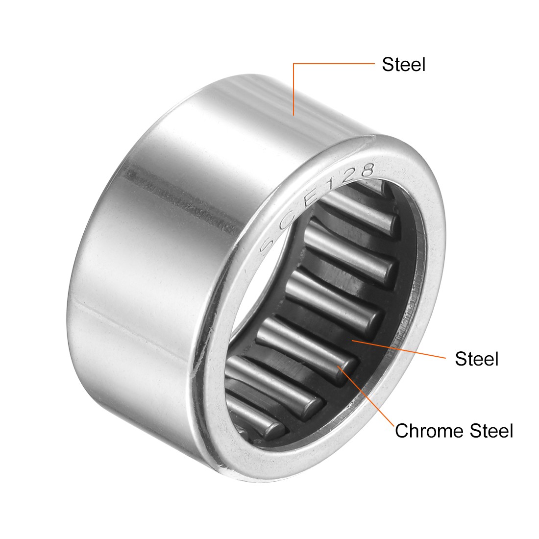 2 x SCE128 Needle Roller Bearings 3/4″ x 1″ x 1/2″ Chrome Steel Open End