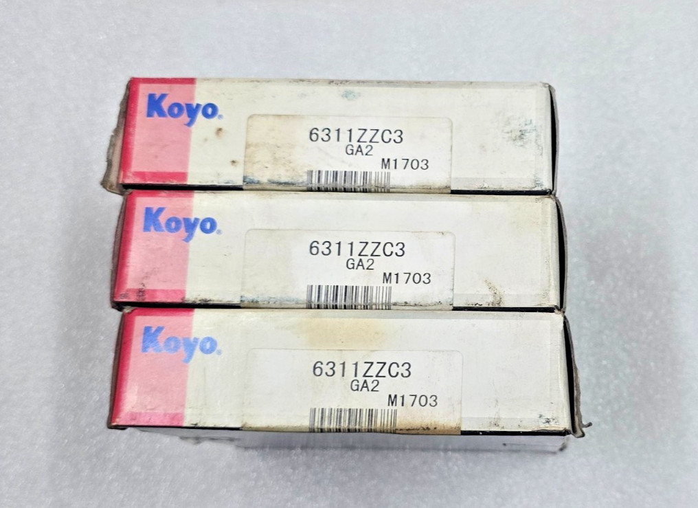 6311 ZZ C3 Deep Groove Ball Bearing 55x120x29mm KOYO JAPAN 6311ZZC3 LOT OF 3pc