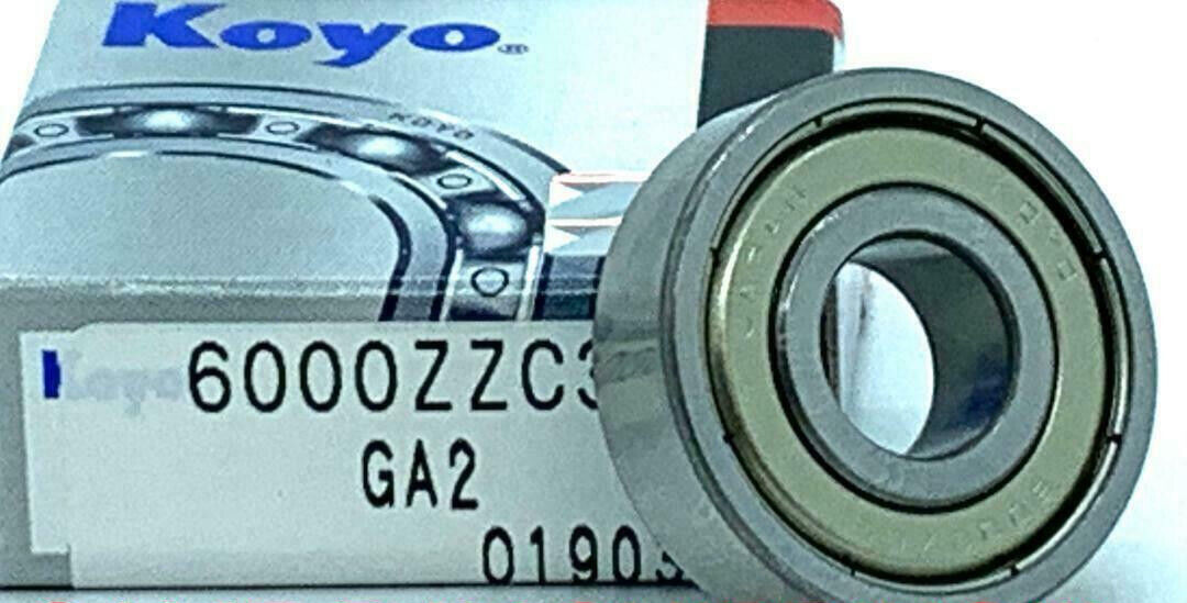 KOYO 6000 ZZ C3 Deep Groove Ball Bearing, Rubber Sealed 10x26x8 mm