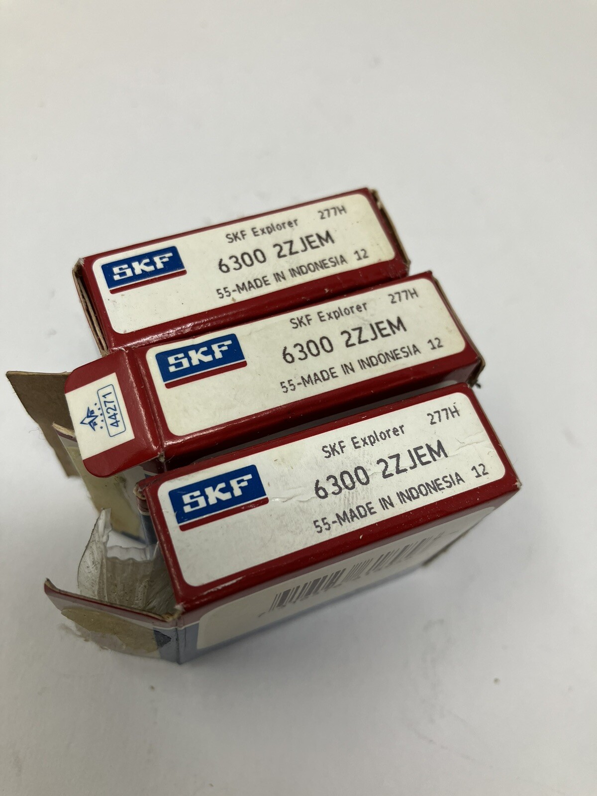 Lot of 3 SKF 6300 2ZJEM Deep Groove Ball Bearings