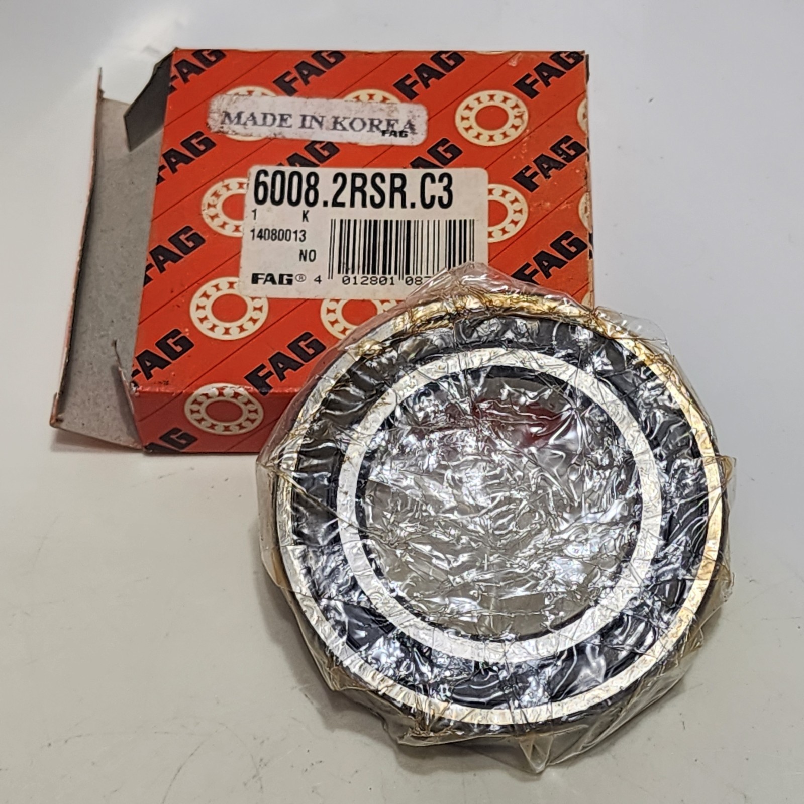 2pcs) 6008 2RS C3 / 6008 2RSR C3 FAG Radial/Deep Groove Ball Bearing 40x68x15mm