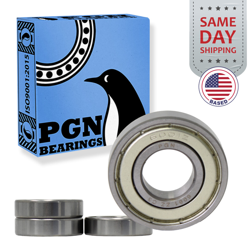 (4) 6001-ZZ Premium Metal Shield Ball Bearing C3 EMQ, 12x28x8, 6001 ZZ 6001z