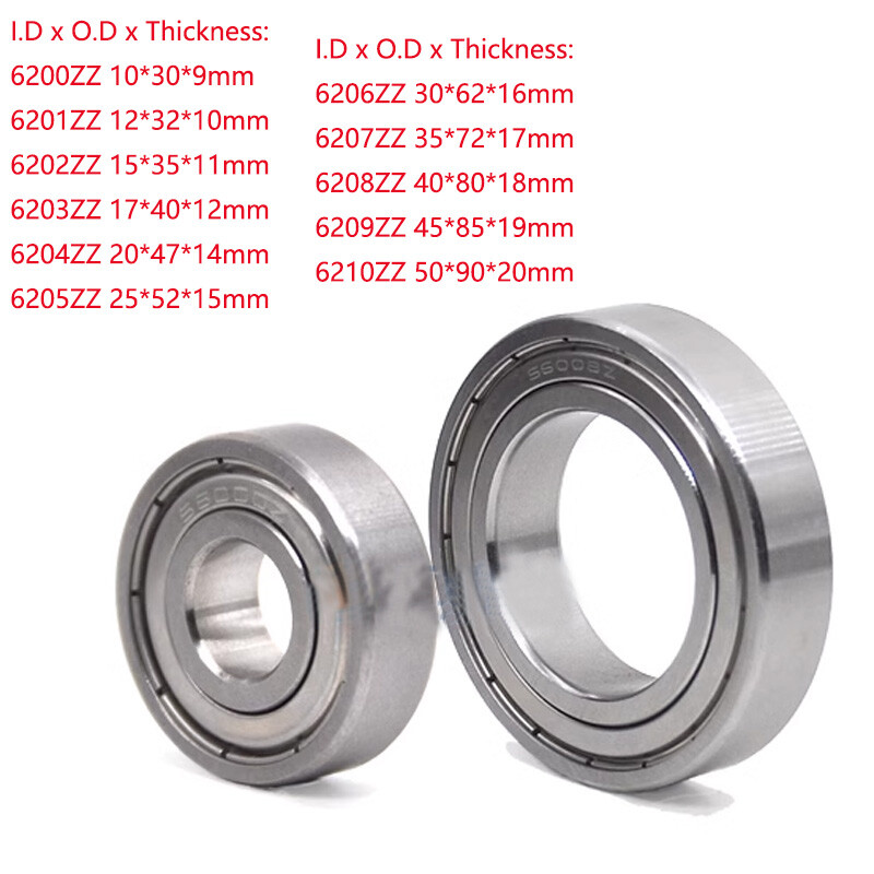 Miniature Deep Groove Ball Bearings 6001 6002 6003 6200ZZ – 6210ZZ Bearing Steel