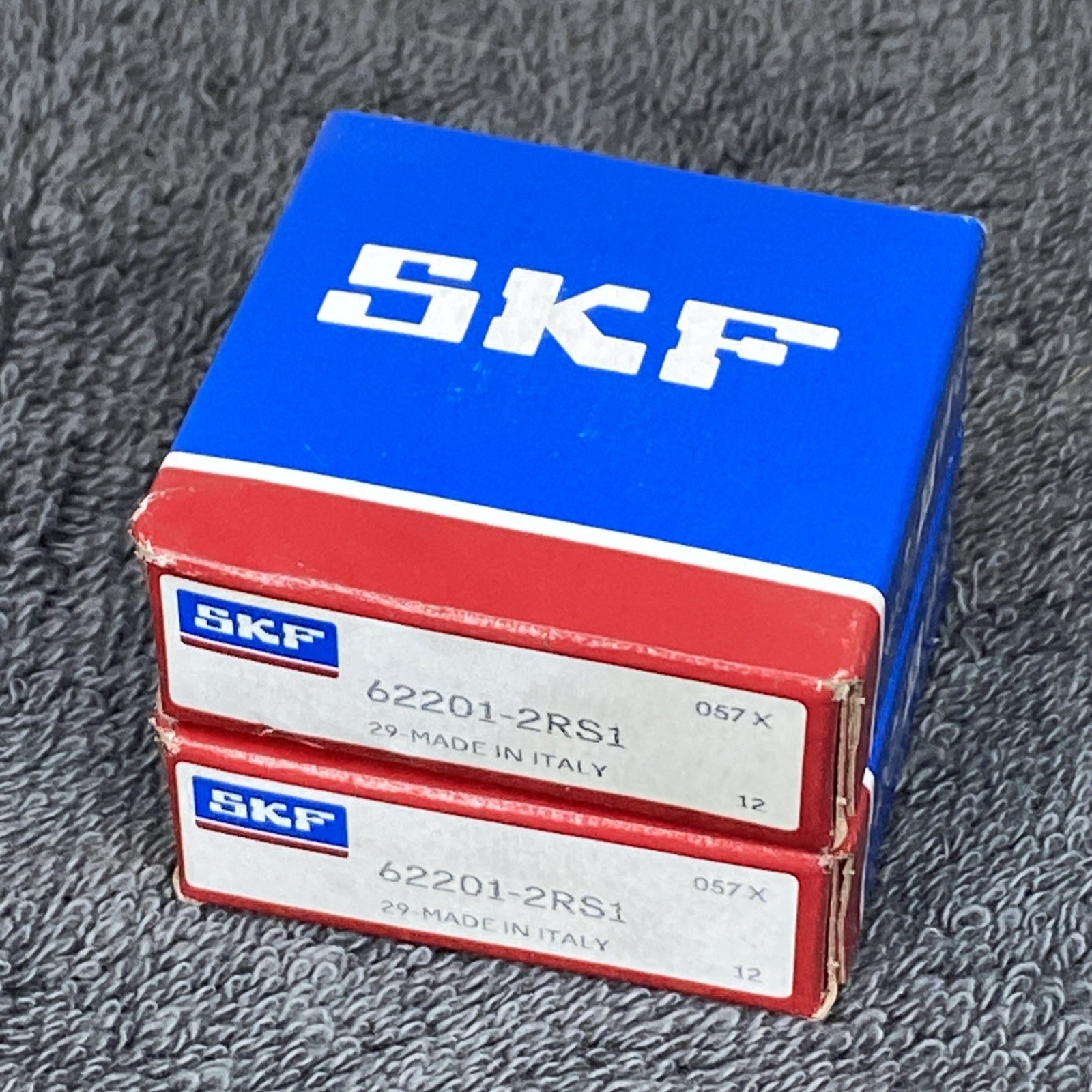 (2) SKF 62201-2RS1 Deep Groove Ball Bearing New In Box Sealed