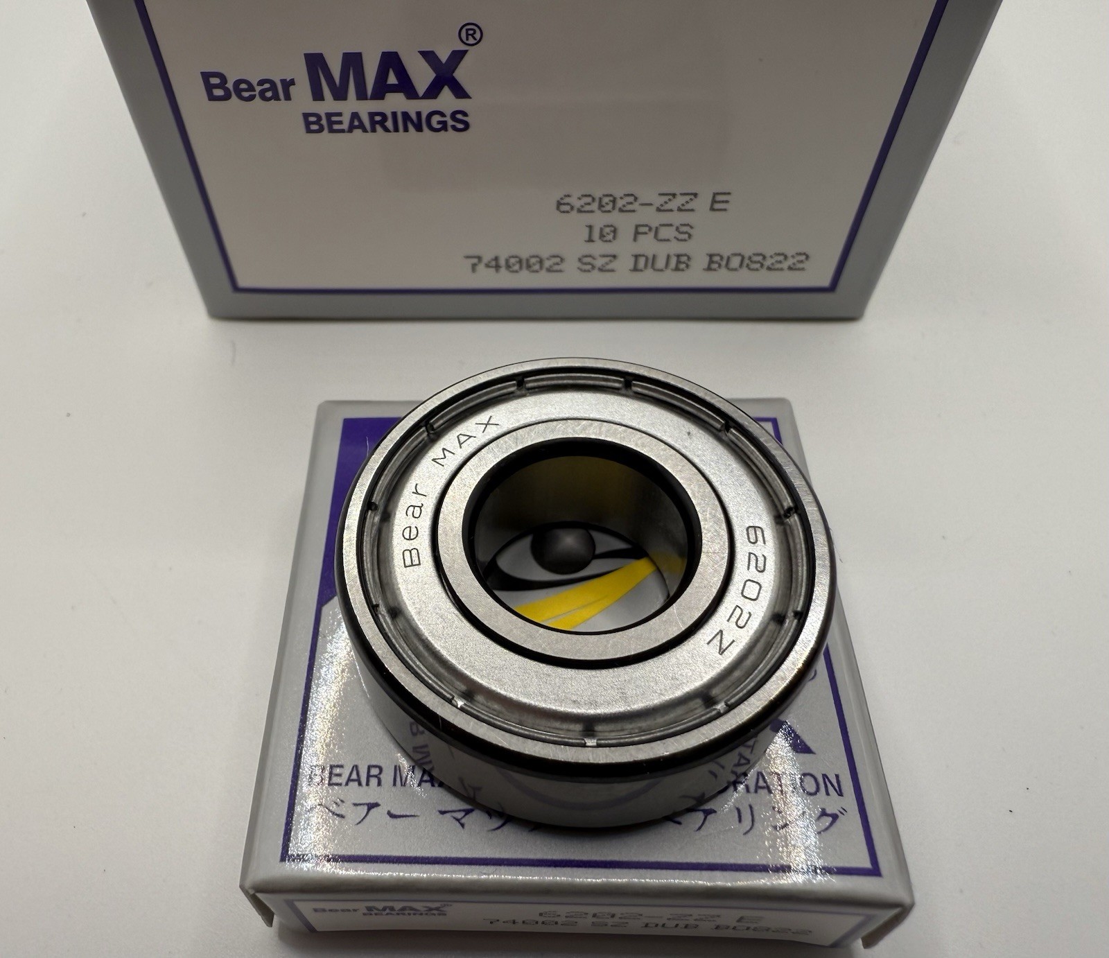 10 pcs BearMAX 6202-ZZ E 15x35x11mm Metal Seal Deep Groove Ball Bearings 6202ZZ