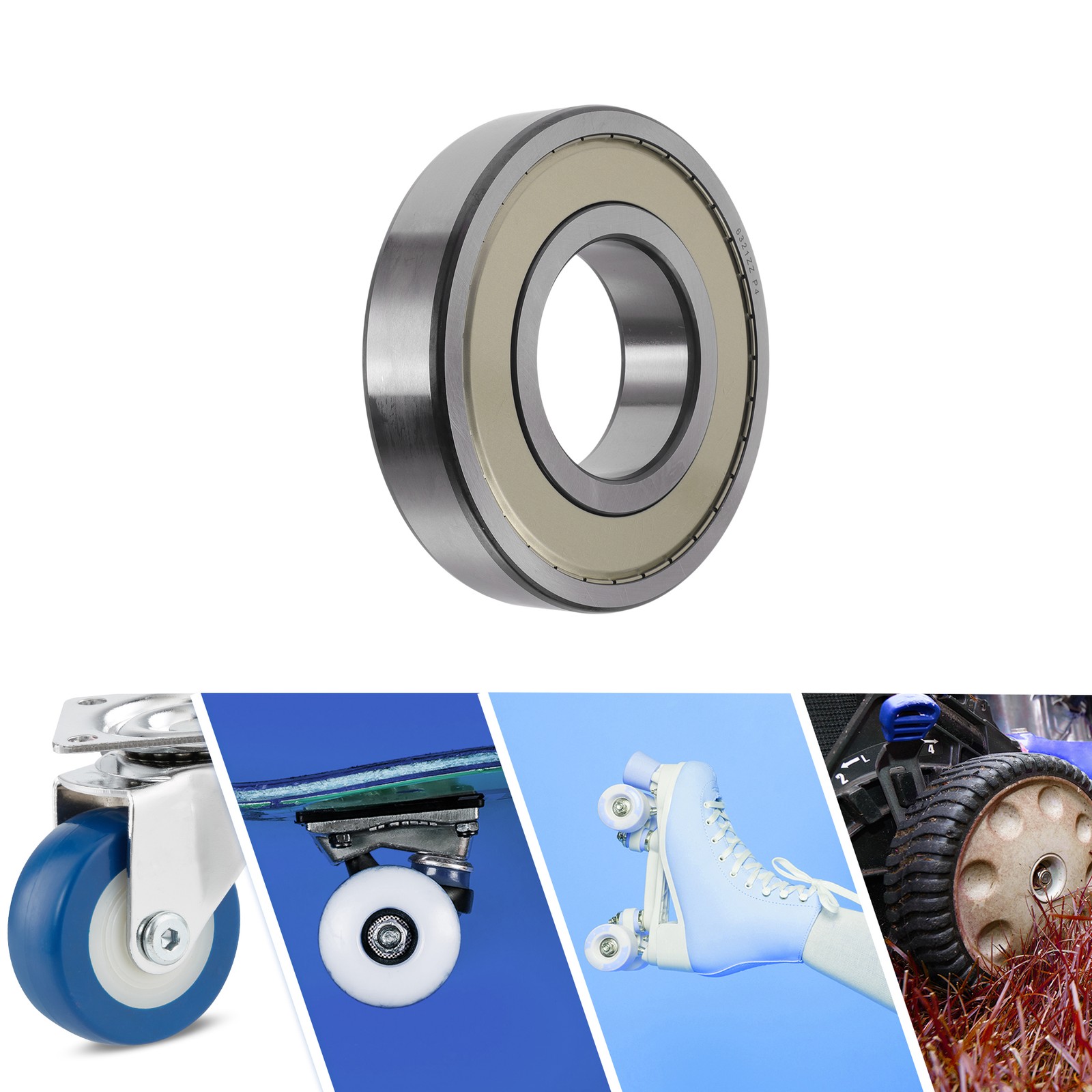 6321ZZ Deep Groove Ball Bearings 105x225x49mm Silver Tone