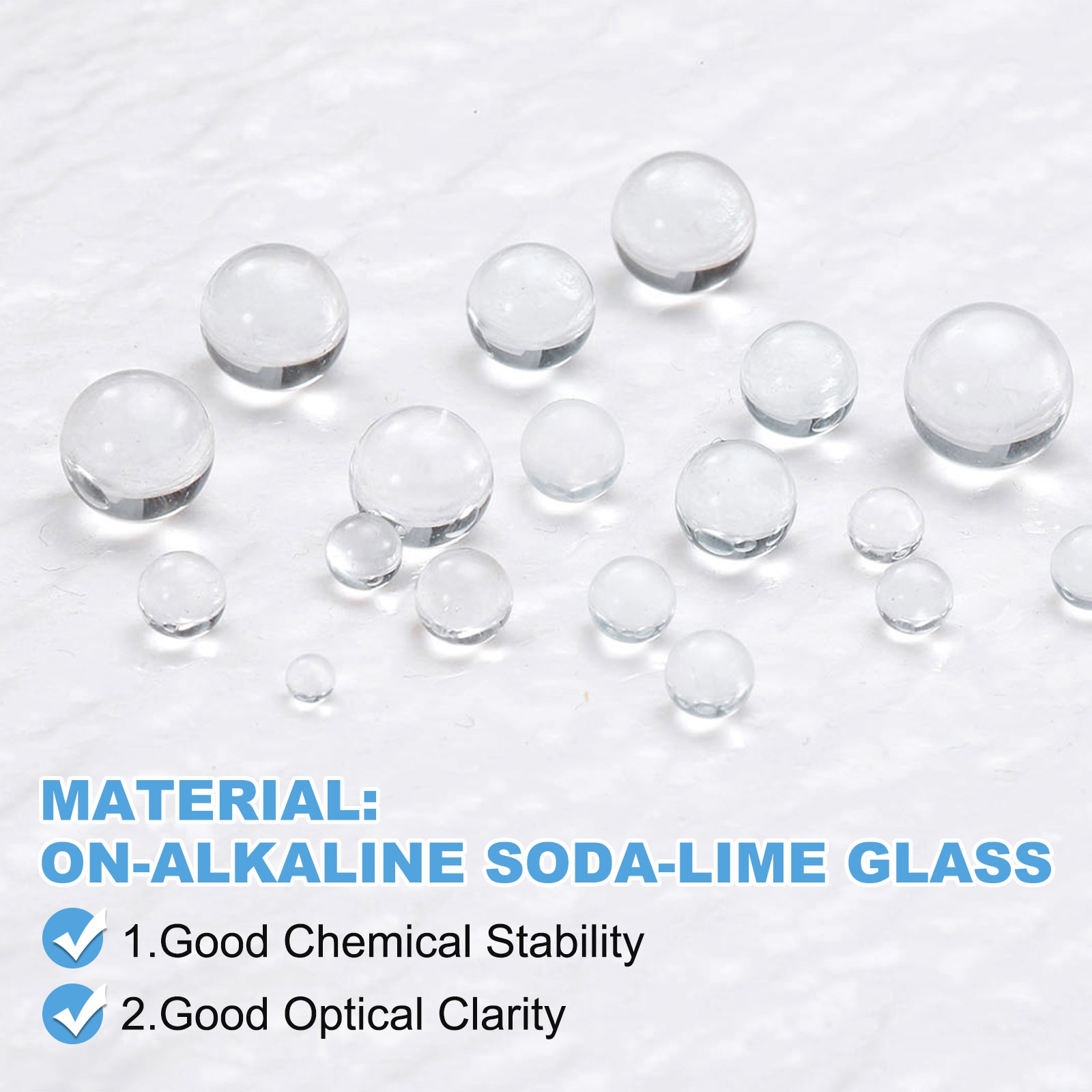 1000Pcs 2.5mm Lab Boiling Stones Solid Round Clear Glass Boiling Beads