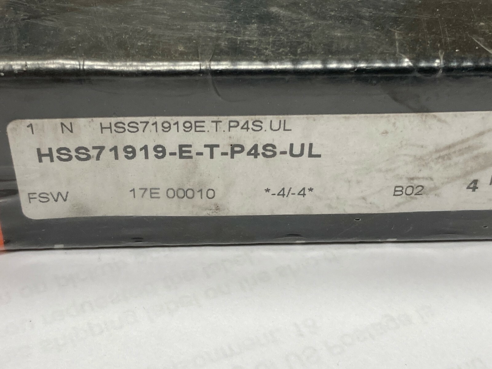 FAG HSS71919-E-T-P4S-UL, Angular Contact Ball Bearing, 95x 130x 18 mm Two Seals