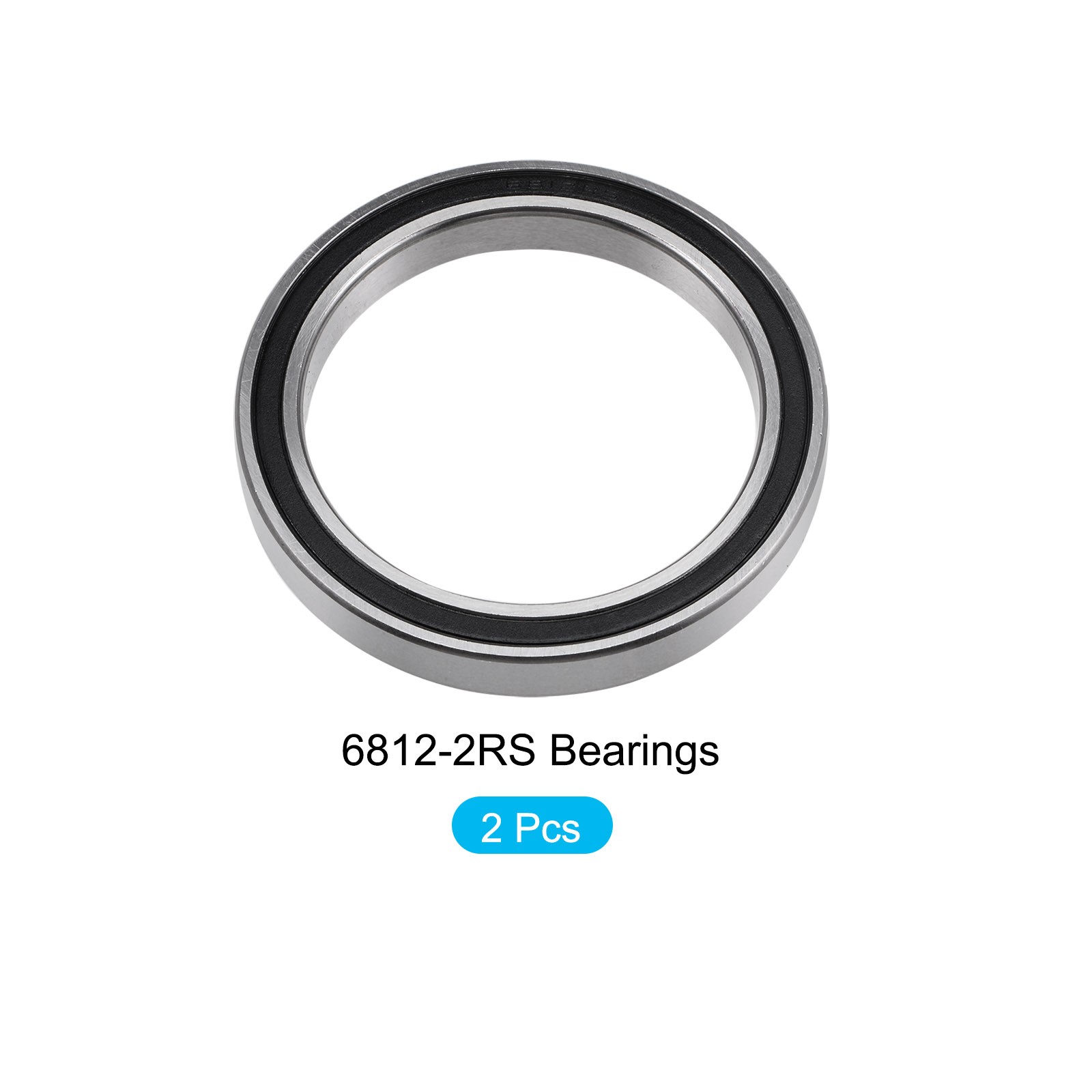 Bearings (6812-2RS, 60mmx78mmx10mm) 2Pcs, Chromium Steel Double Sealed