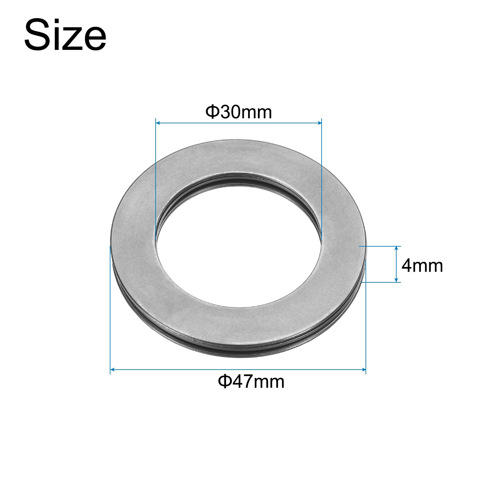 4 Sets AXK3047+2AS Thrust Needle Roller Bearings 30x47x4mm, P5 (ABEC 5)