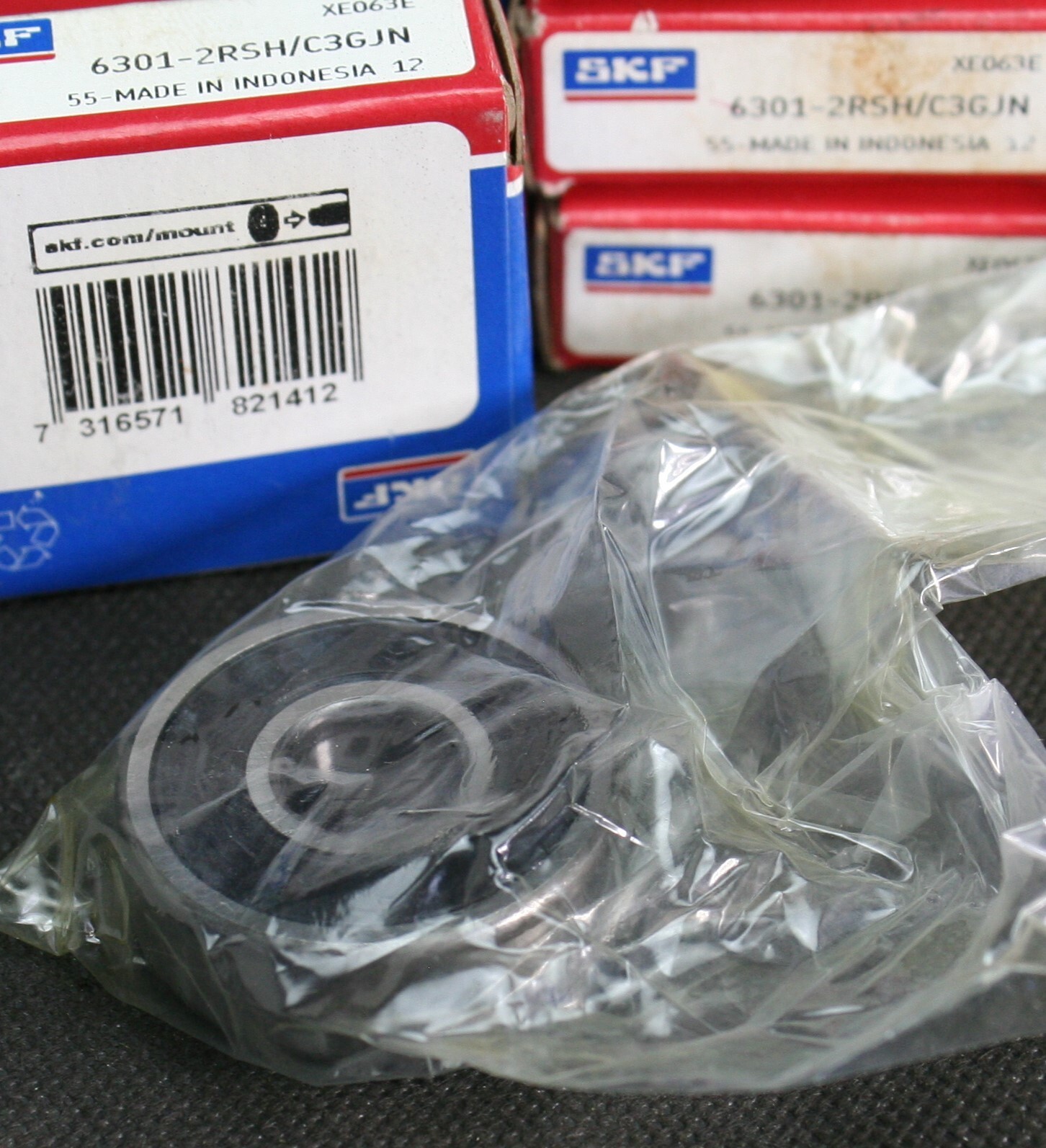 One (1) SKF 6301 2RSH/C3GJN Deep Groove Bearing 12MM ID Indonesia NEW