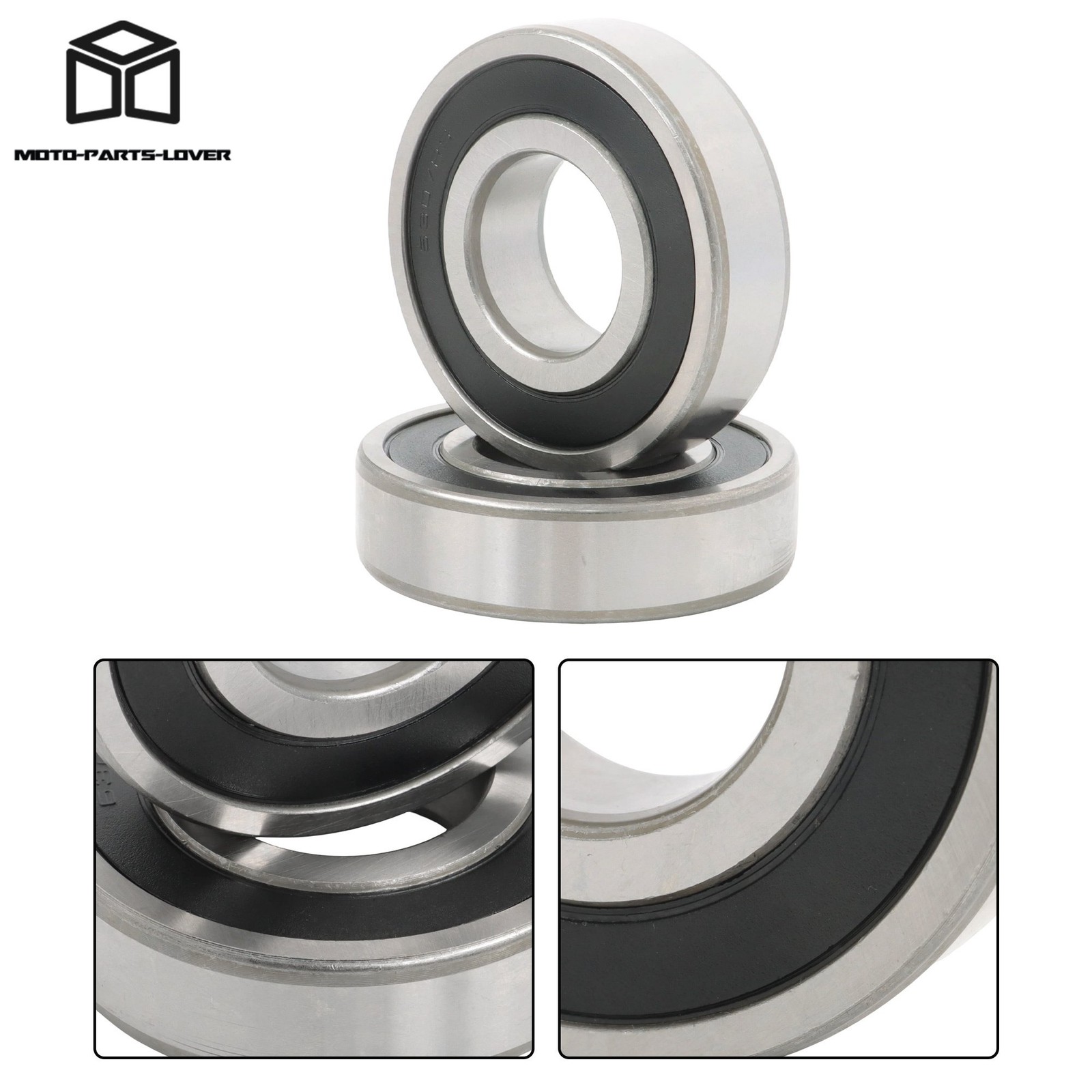2 Pcs Premium 6307-2RS Bearing 35x80x21mm Double Rubber Seal Steel