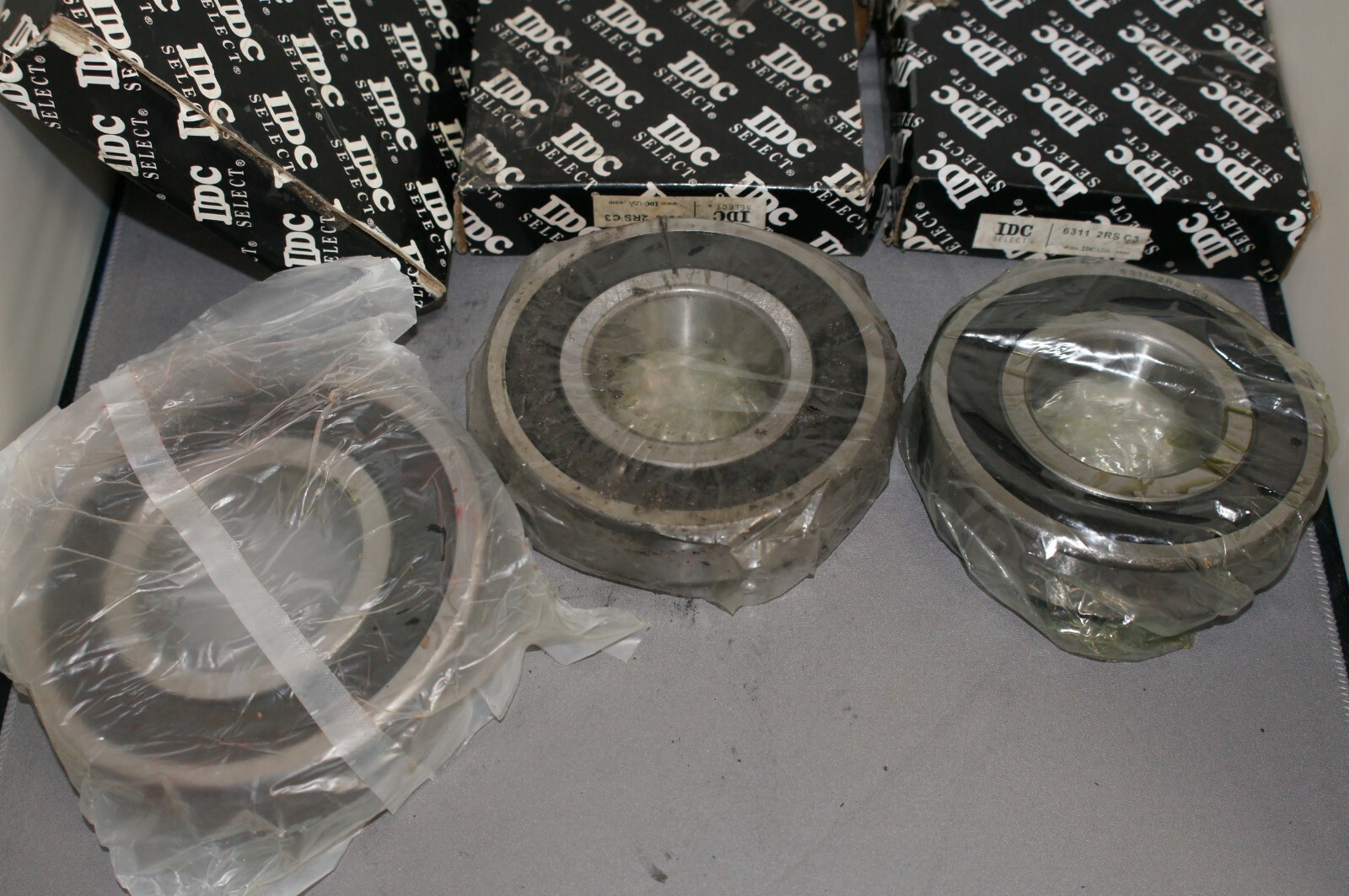 IDC 6311 2RS 6300 Series Radial Ball Bearing(2) AND 1 LARGER BEARING