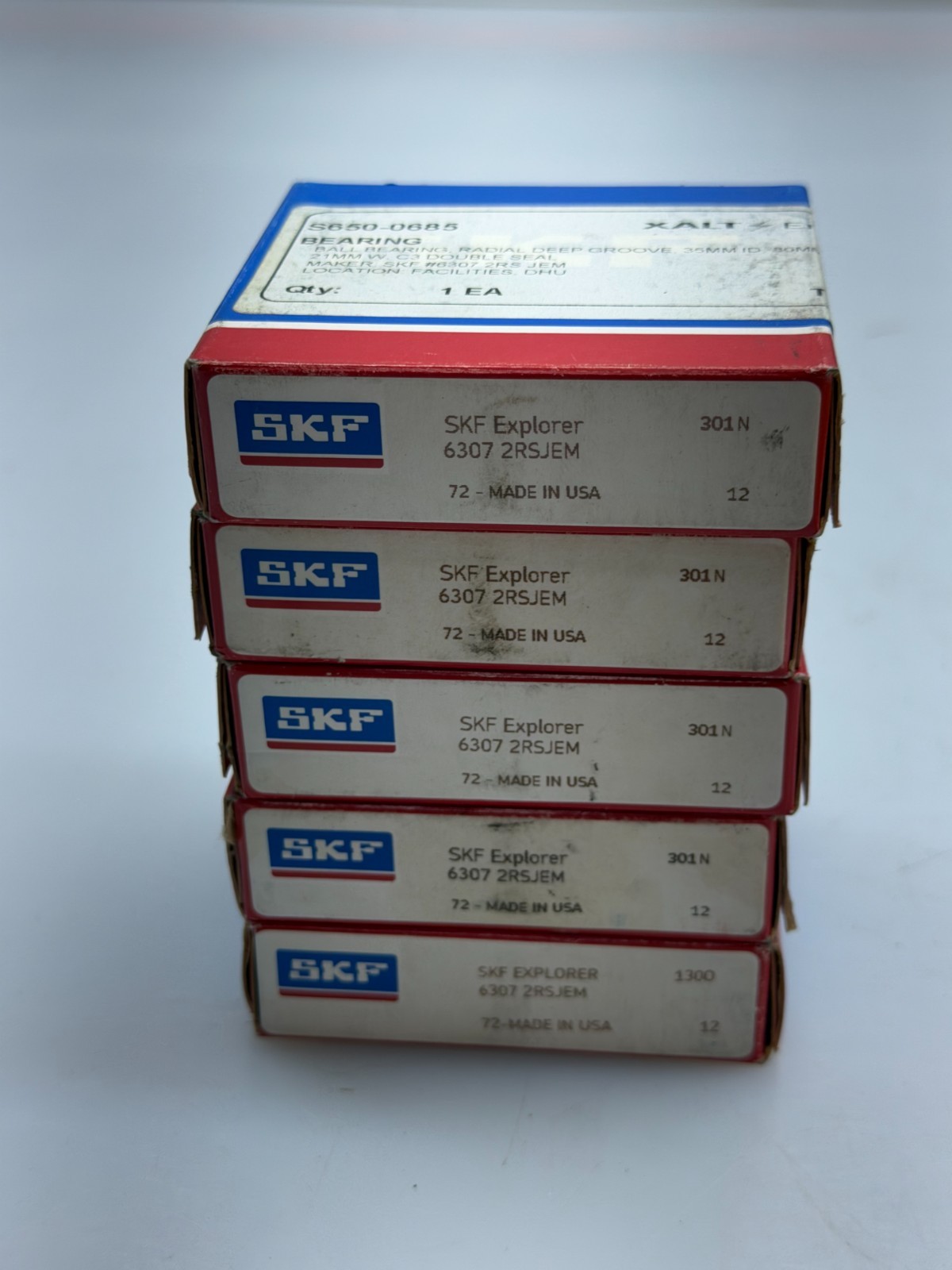 1x SKF 6307-2RSJEM Bearing