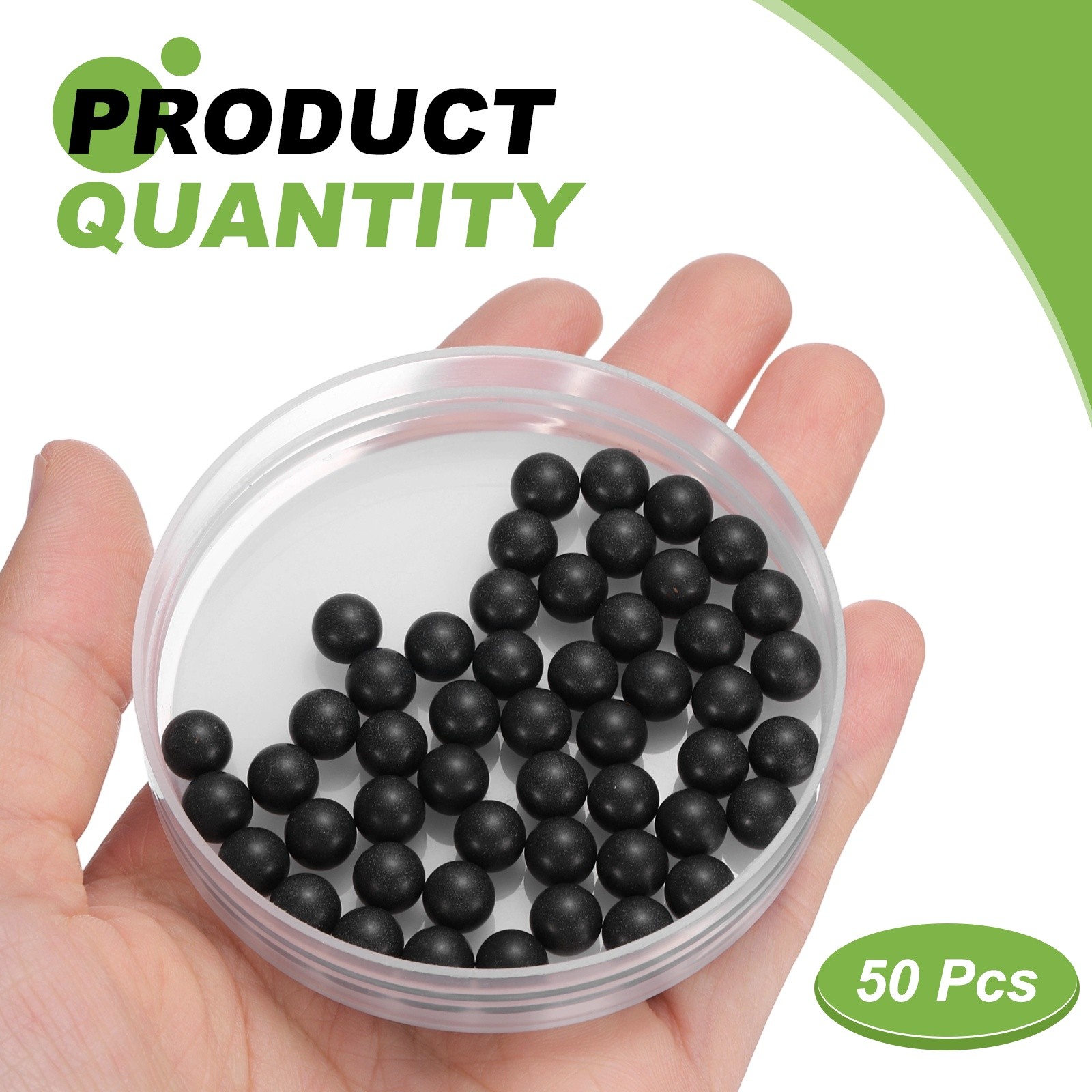 50 Pcs Black POM Plastic Bearing Balls G2 9/32″(7.144mm) Solid Plastic Balls