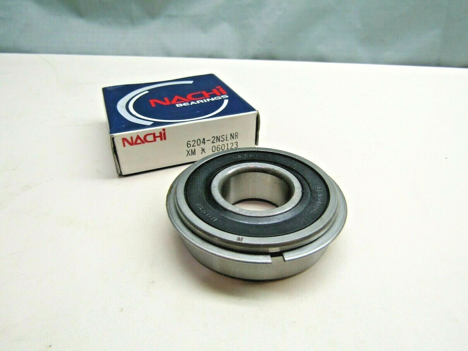Nachi 6204-2NSENR 6204-2RSNR 20mm X 47mm X 14mm Sealed Snap Ring Bearing