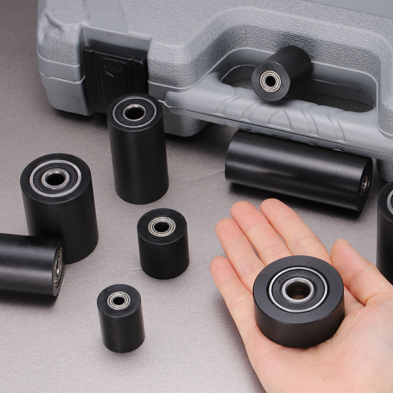 2Pcs POM Roller Wheel with Bearings 1/4″ x 1″ x 2″ Bearing Pulley