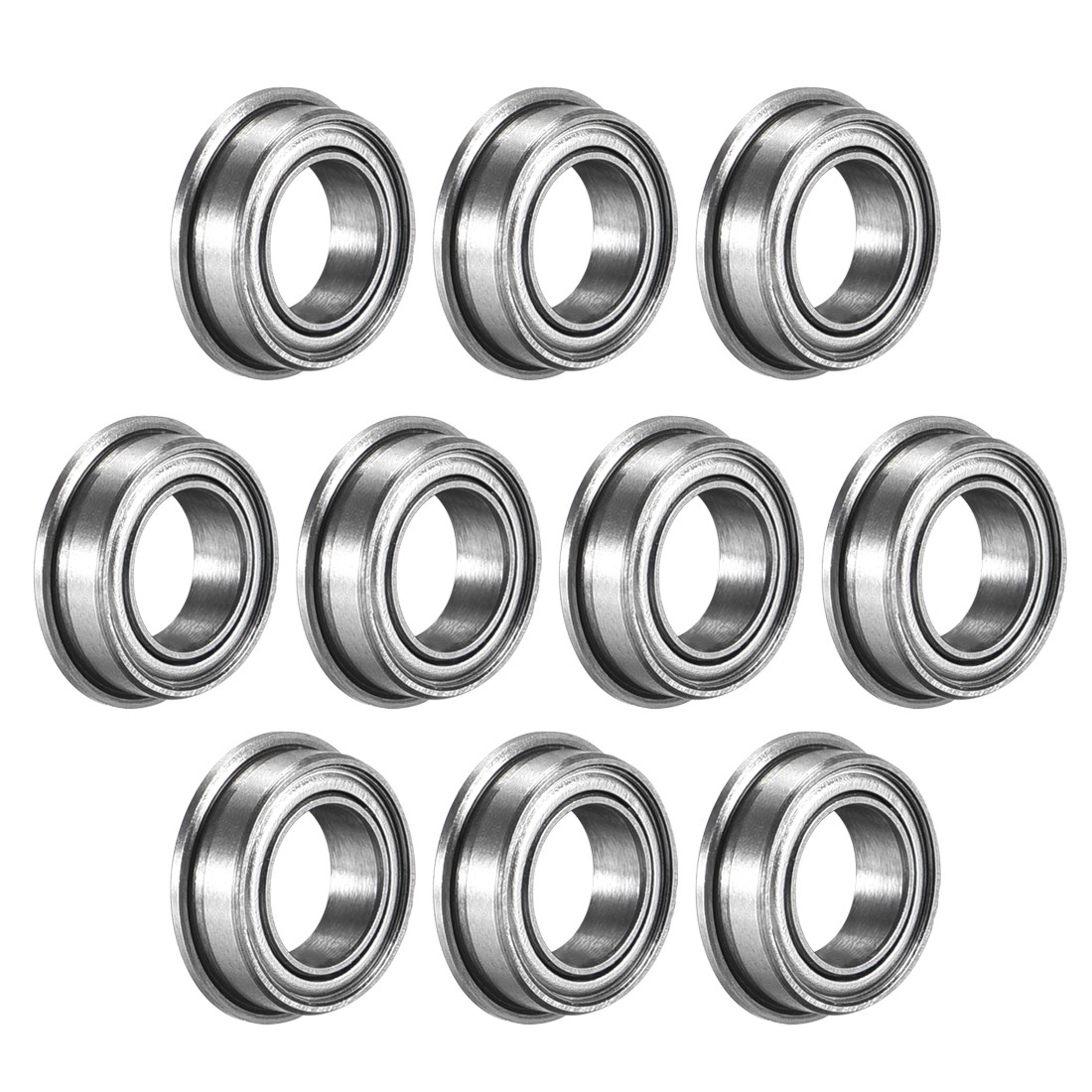 10pcs MF106ZZ Flanged Ball Bearings 6x10x3mm Double Metal Shielded Chrome Steel