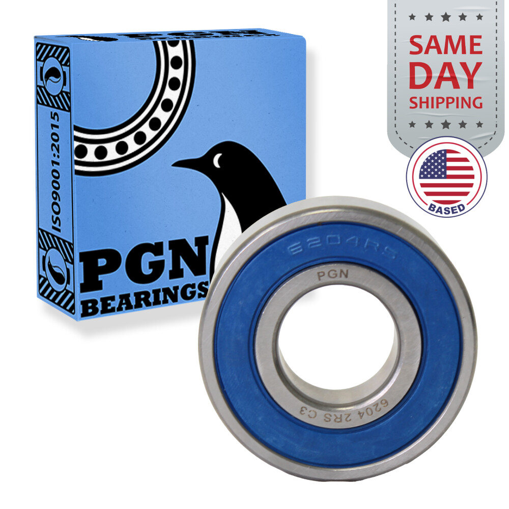 (30) 6204-2RS Premium Rubber Seal Ball Bearing C3 EMQ, 20x47x14, 6204 2RS 6204rs