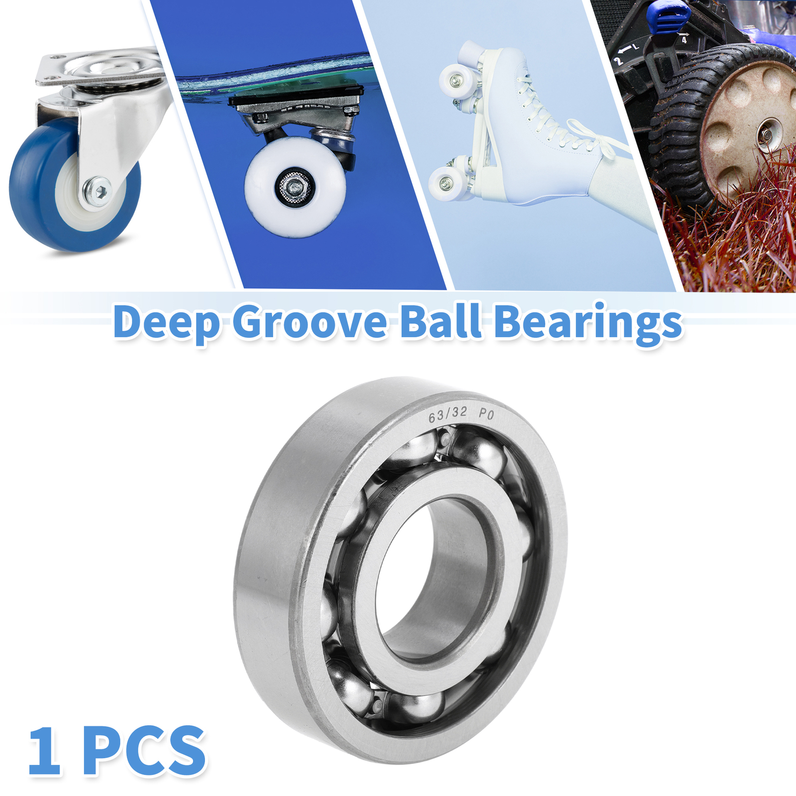 63/32 Deep Groove Ball Bearings P0 32x75x20mm 1 Pc Scooter Skateboard Wheel