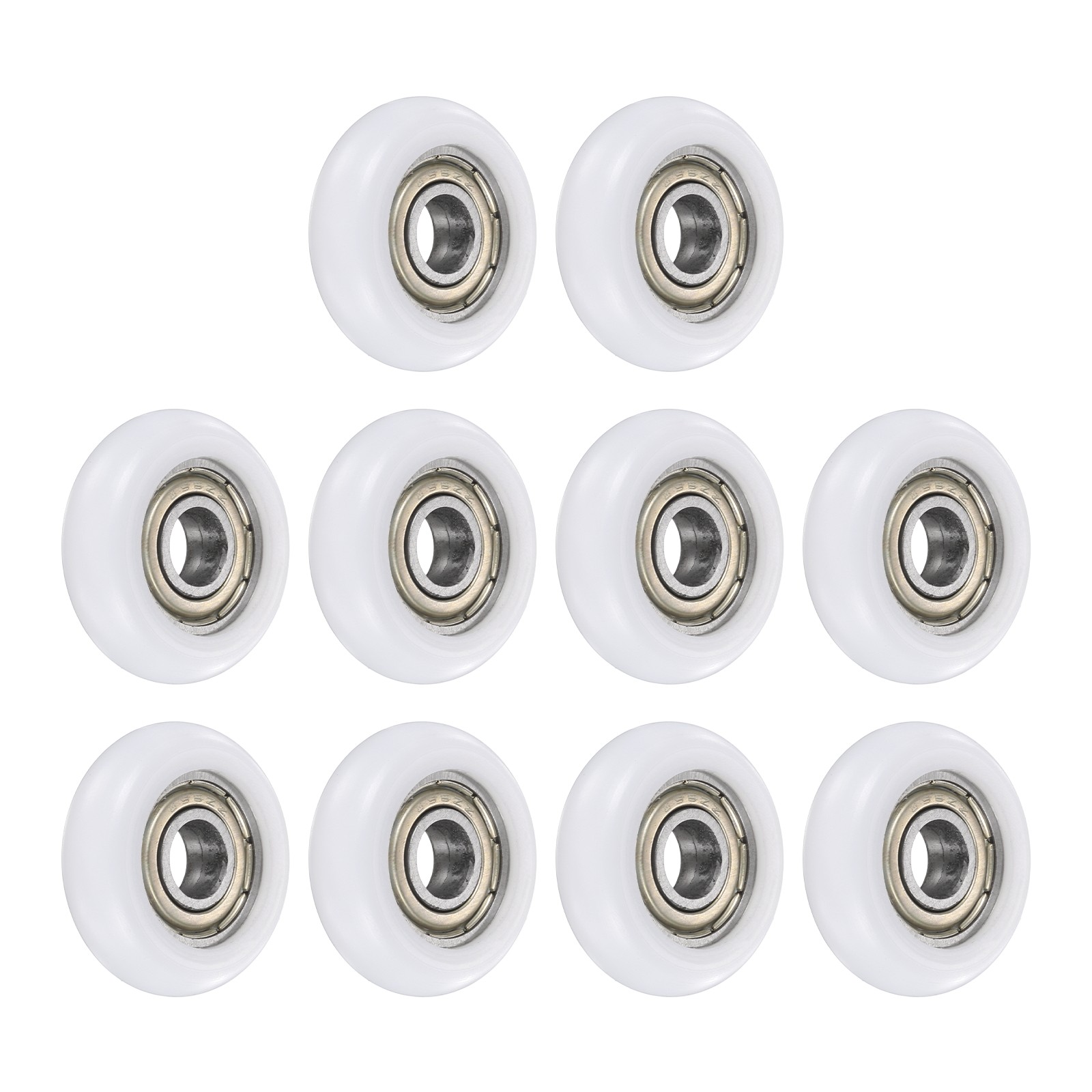 10Pcs 6x23x7mm Metal Shielded (GCr15) Chrome Steel Bearing+POM Guide, White