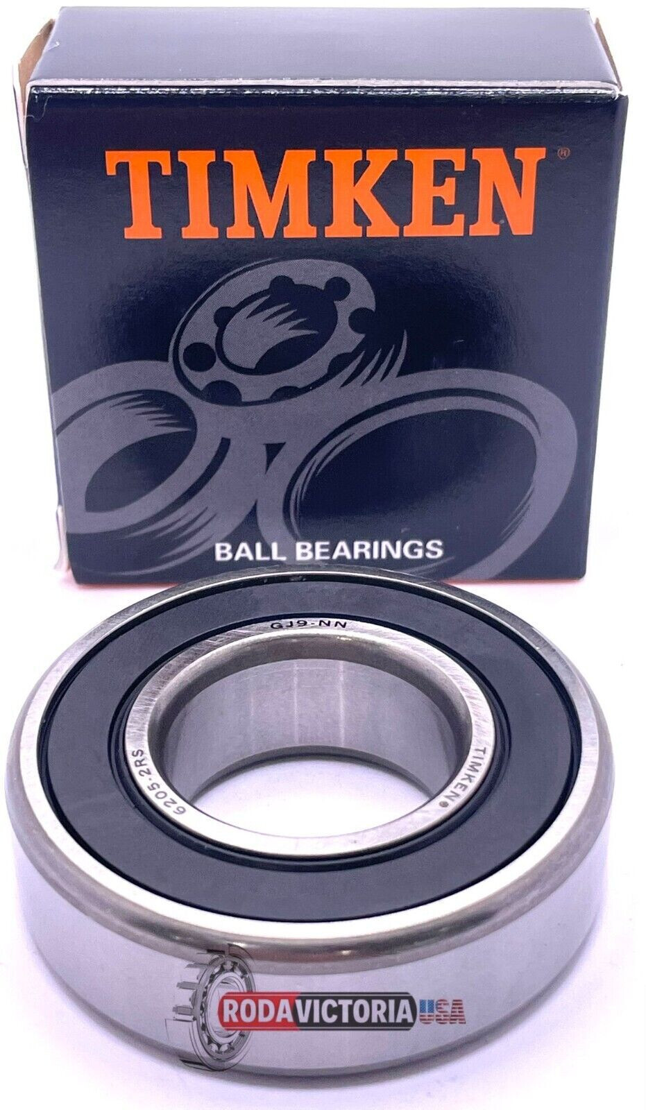QTY. 02 TIMKEN 6205 2RS C3 DEEP GROOVE BALL BEARING, RUBBER SEALED 25x52x15mm.