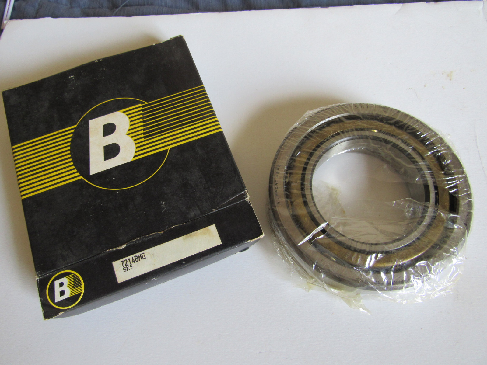 NOS SKF 7214-BG 7214B 7214BMG 7214-BMG Angular Contact Bearing 70x125x24 mm USA