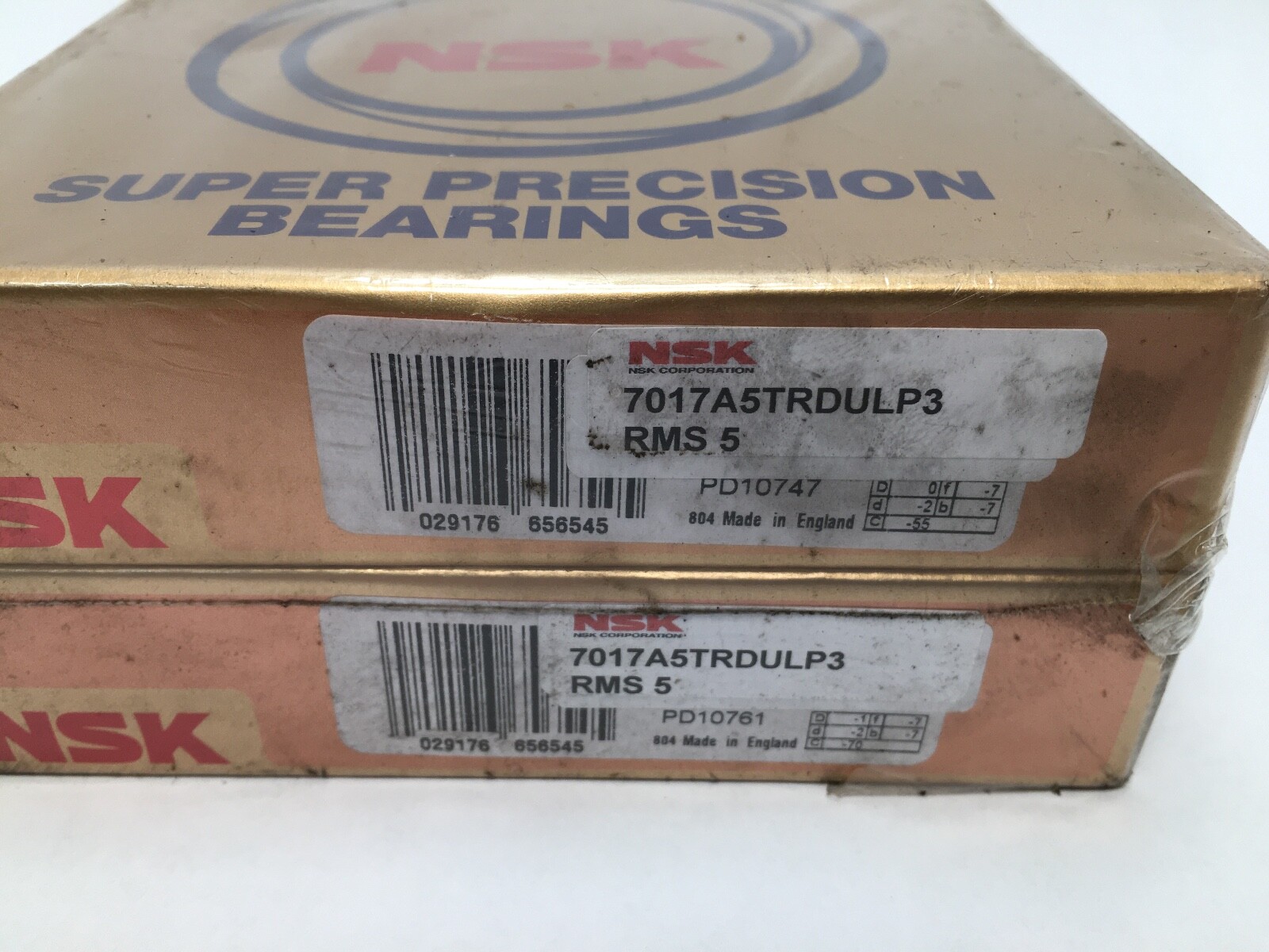NSK 7017A5TRDULP3 Bearing 85x130x22 mm 7017-A5TR-DUL-P3 RMS5 ABEC5 England 2 pcs