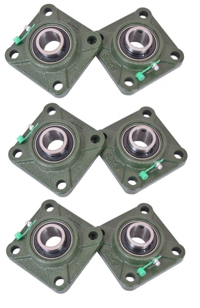 6-Pack 7/8″ Bore UCF205-14 Premium 4-Bolt Flange Mounted bearing, Set Screw