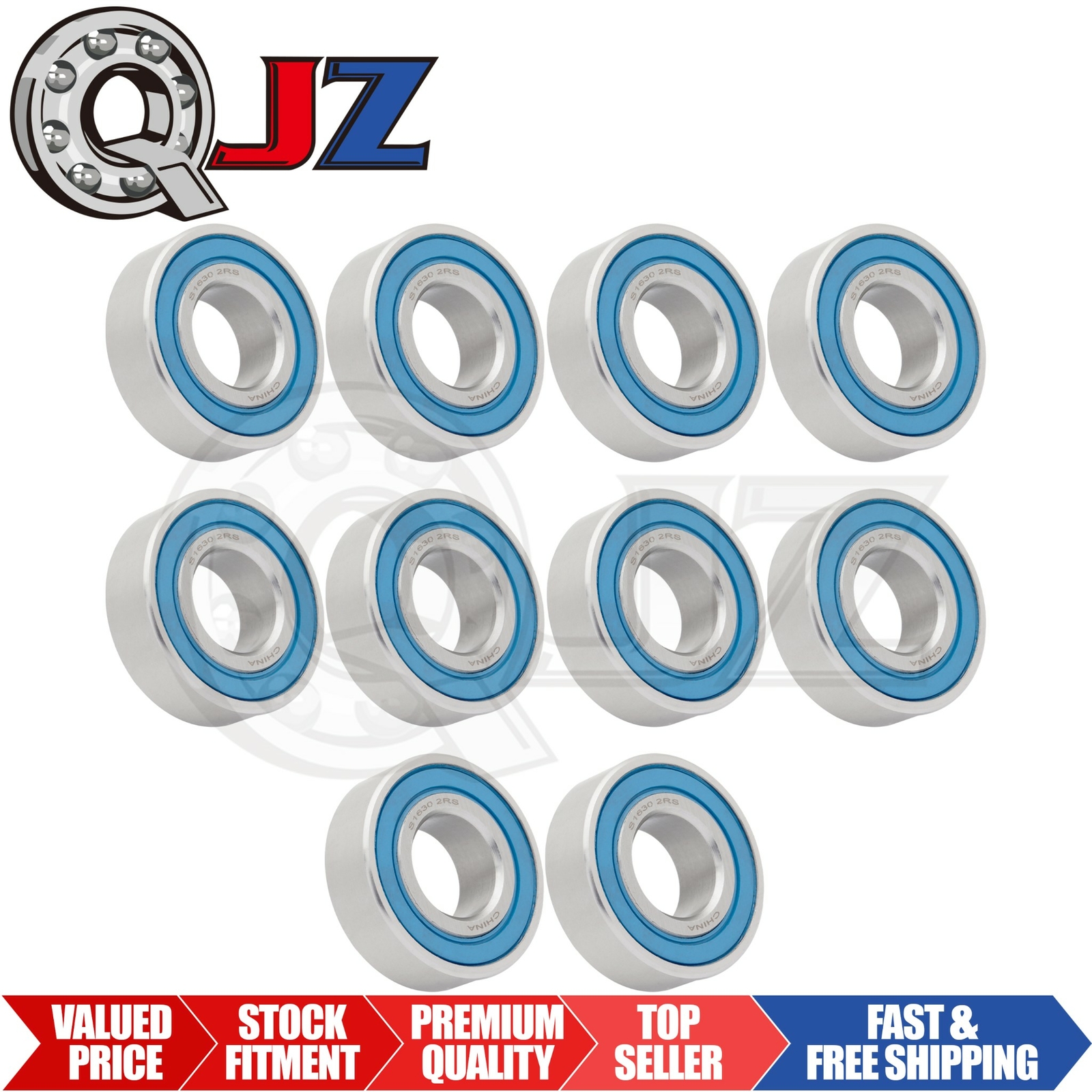 [Qty.10] New S1630-2RS Stainless Ball Bearing [0.75″ Bore x 1.625″ OD x 0.5″ W]