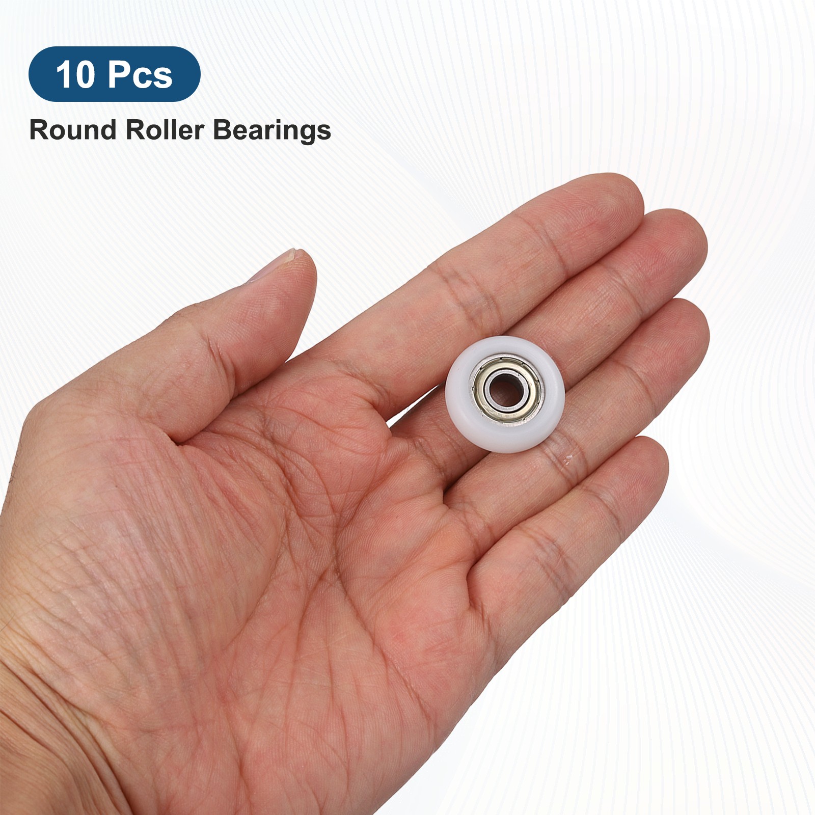 10Pcs 6x23x7mm Metal Shielded (GCr15) Chrome Steel Bearing+POM Guide, White