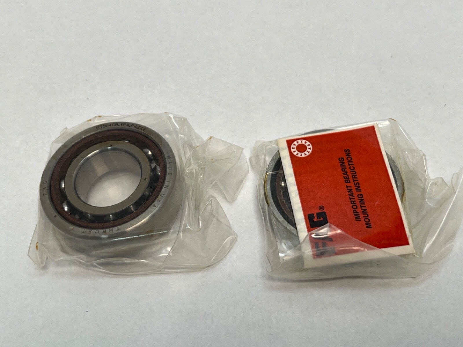 FAG B7004CB.TPA.P4.DUL Bearing 20x42x12 mm 7004C B-7004-CB-TPA-P4-DUL USA 2 Pcs