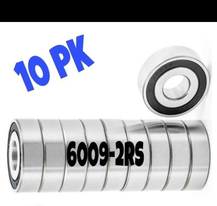 6009-2RS Ball Bearing Premium Rubber Sealed 45x75x16 mm (Qty 10)