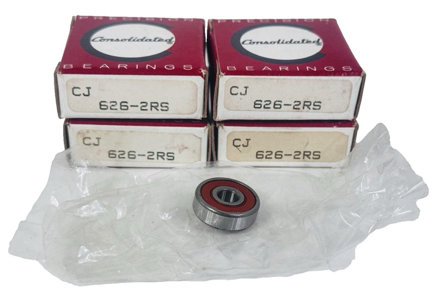 Lot of 4 each Consolidated Bearing CJ 626-2RS Miniature Precision Bearings