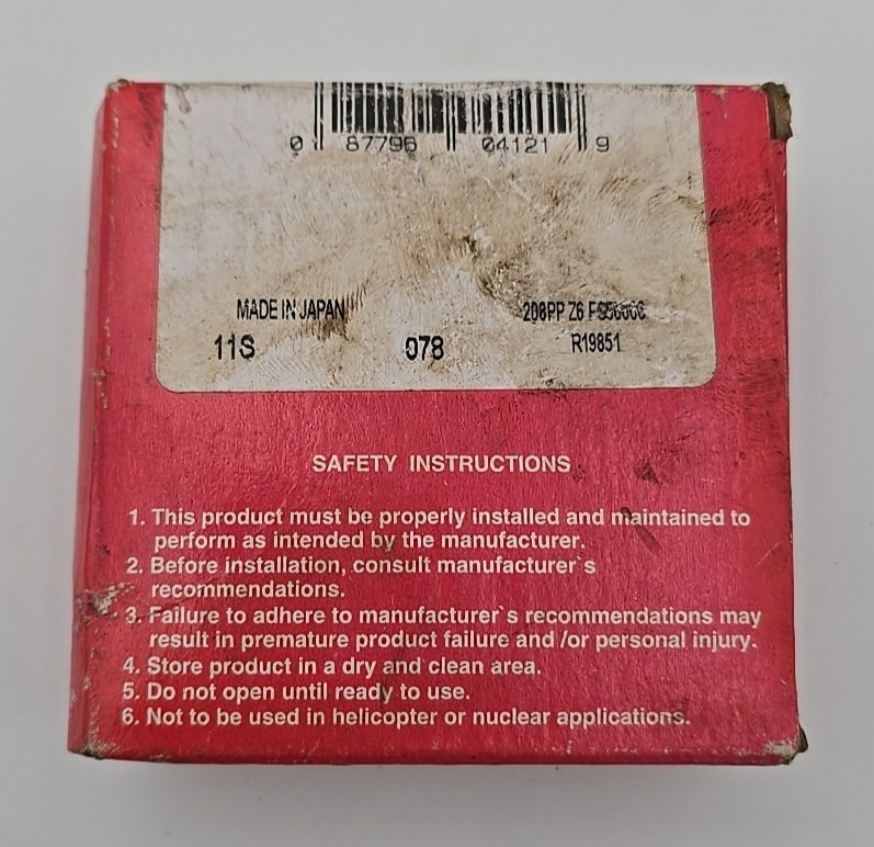 Fafnir 208PP Ball Bearing 40x80x18mm Double Sealed 2RS 6208-2RS USA Made Sealed