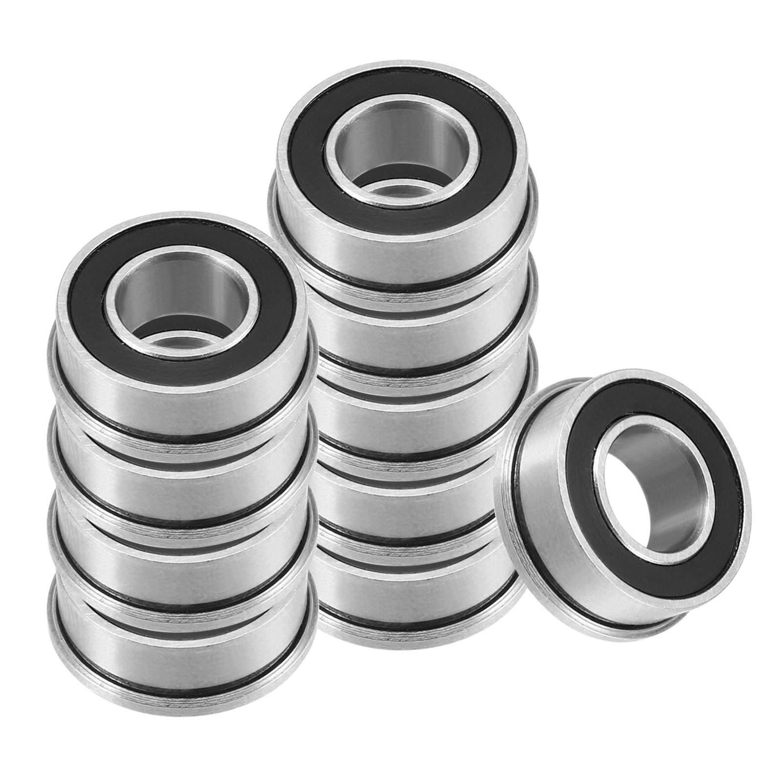 10pcs FR188-2RS Flanged Ball Bearing-[1/4×1/2×3/16″] Replacement Wheel Bearings