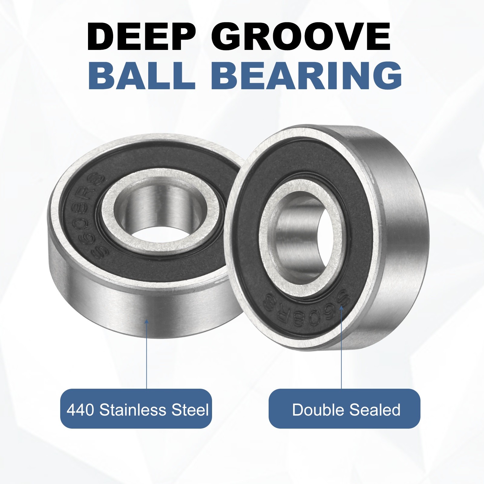 2Pcs S6804-2RS Deep Groove Ball Bearing, Double Shielded Ball Bearings