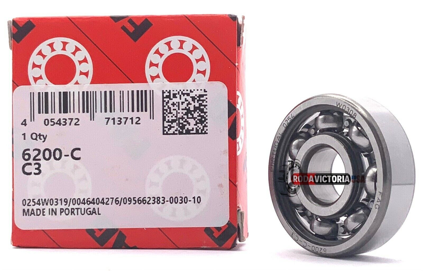 FAG 6200 DEEP GROOVE BALL BEARING, OPEN, NO SEALS 10x30x9 mm