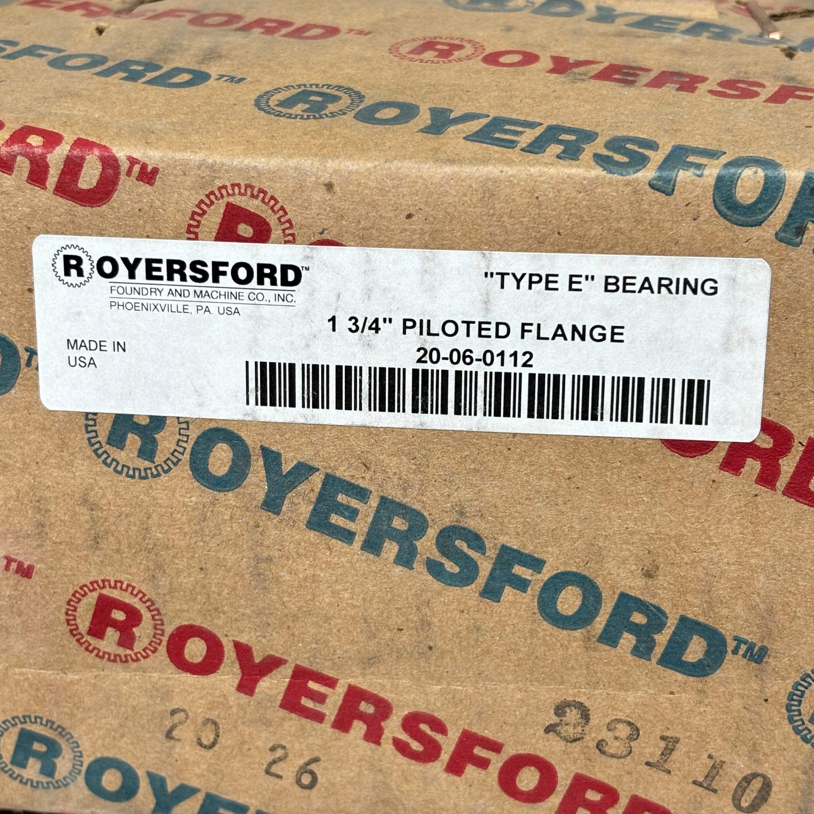 ROYERSFORD Type E Piloted Flange Bearings 1-3/4″ Non-Expansion Blue 20-06-0112