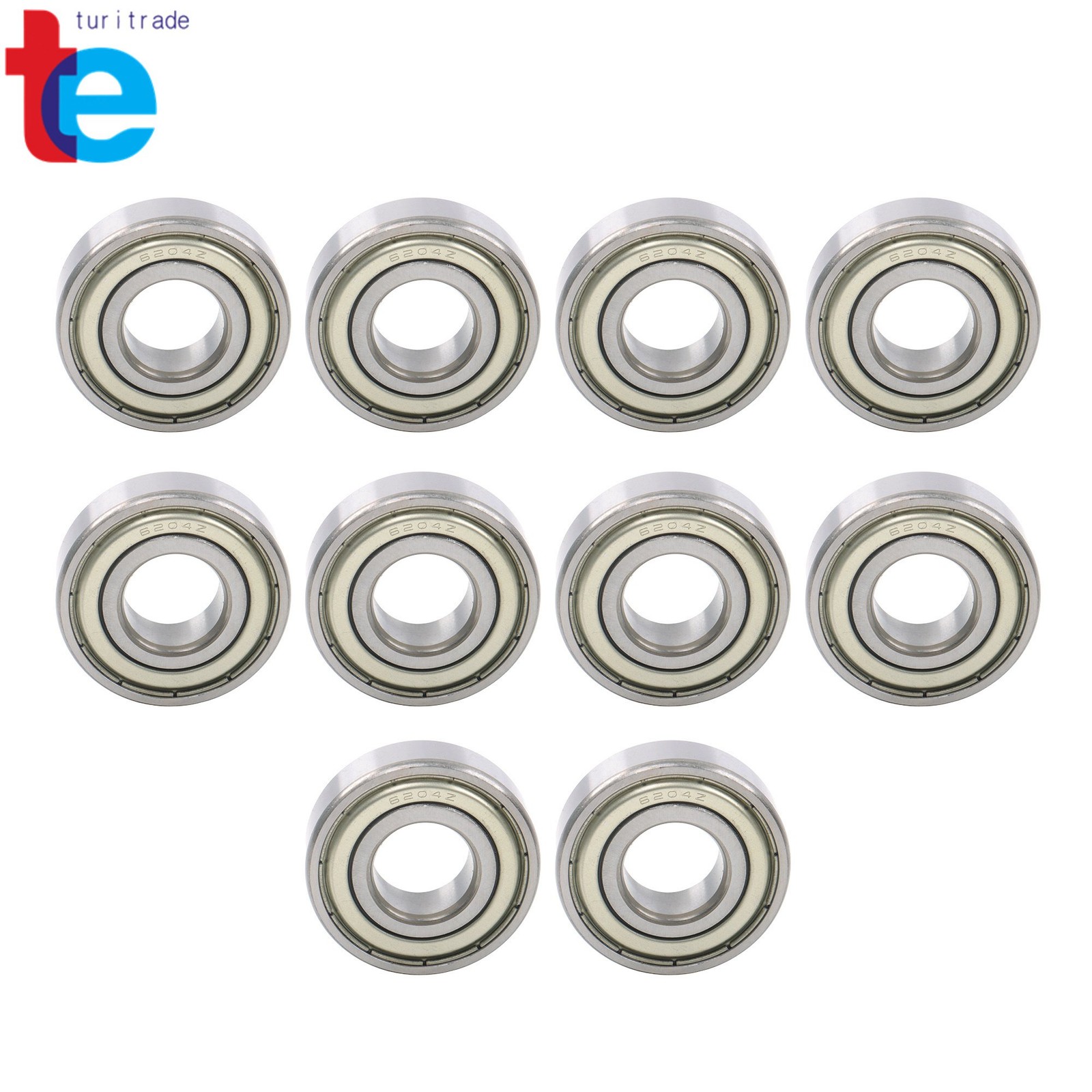 6204-ZZ Metal Shielded Ball Bearings 10 Pack 20x47x14mm Industrial Grade